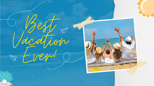 Blue White Minimalist Vacation Vlog YouTube Thumbnail